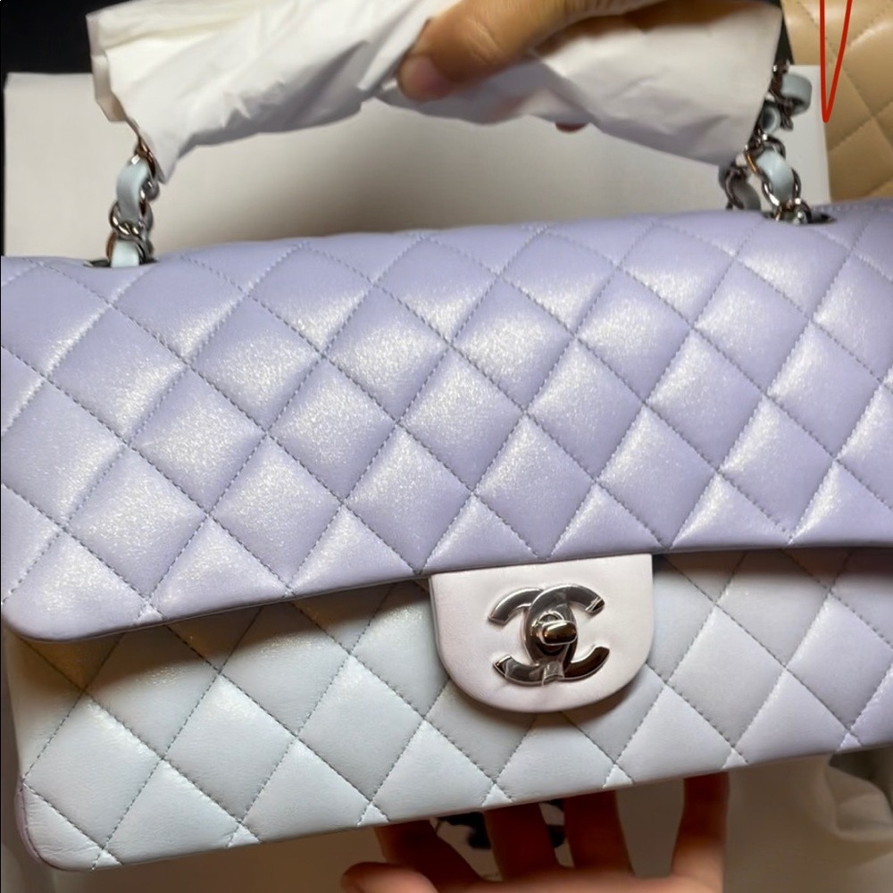 Chanel Limited Edition iridescent Tri-color Medium Classic Bag